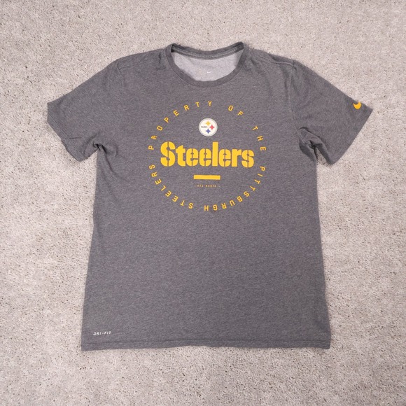 Nike Pittsburgh Steelers Dri-FIT T-Shirt NFL Football Gray Short Sleeve Large‎ - Picture 2 of 7